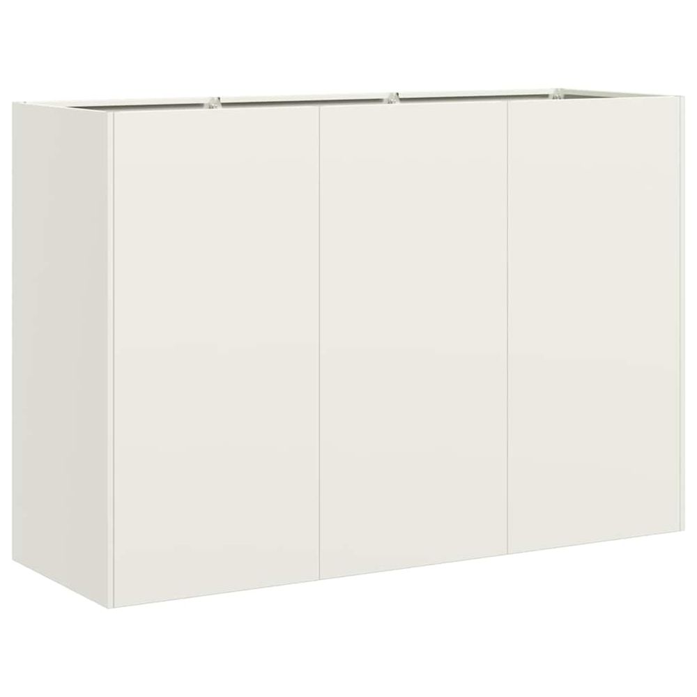 Jardinière d'extérieur blanc 120x40x80 cm acier laminé à froid