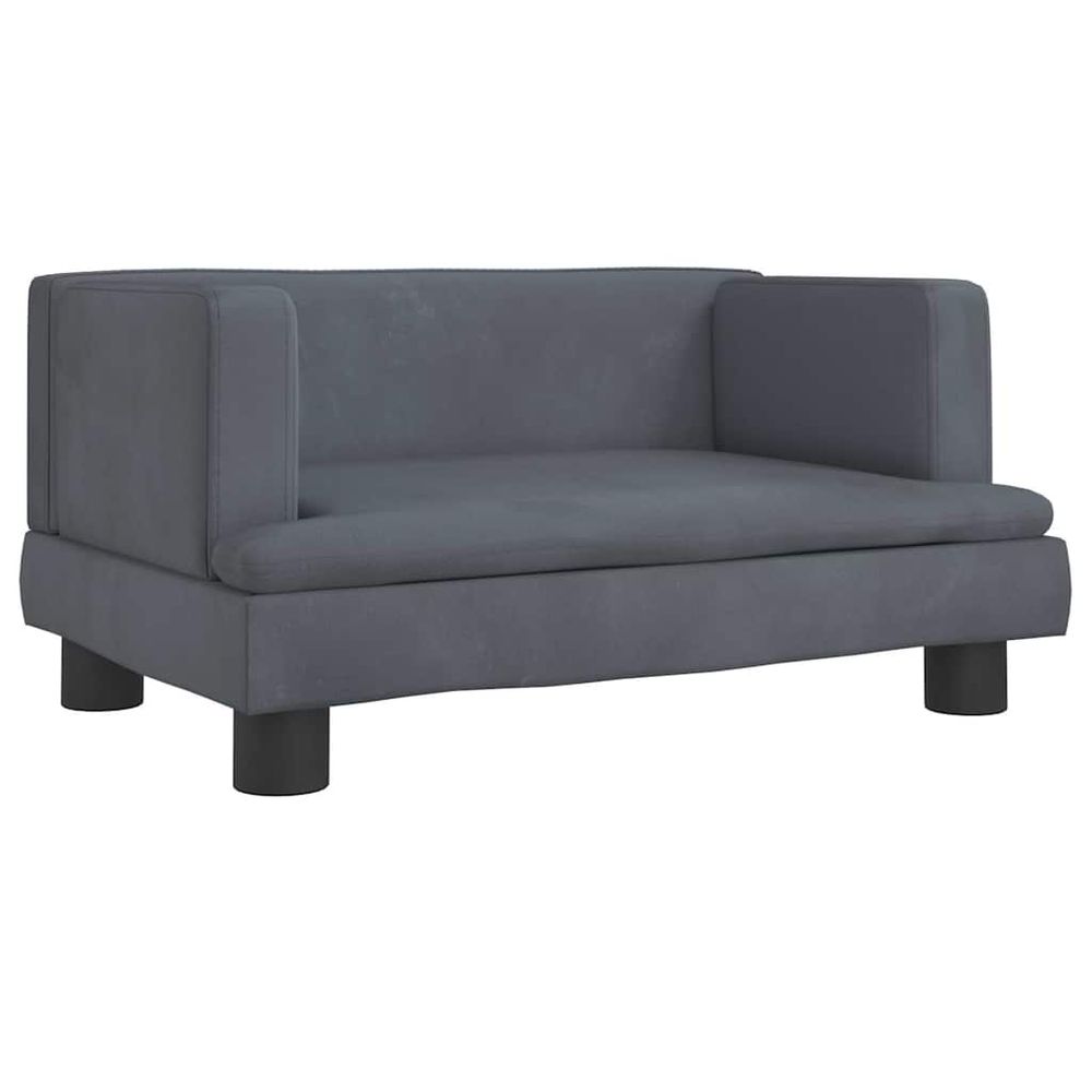 Lit pour chien gris foncé 60x40x30 cm velours