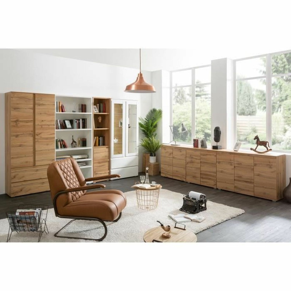 Armoire image 7 - chêne - 2 portes + 2 tiroirs - 80 x 191 x 40 cm