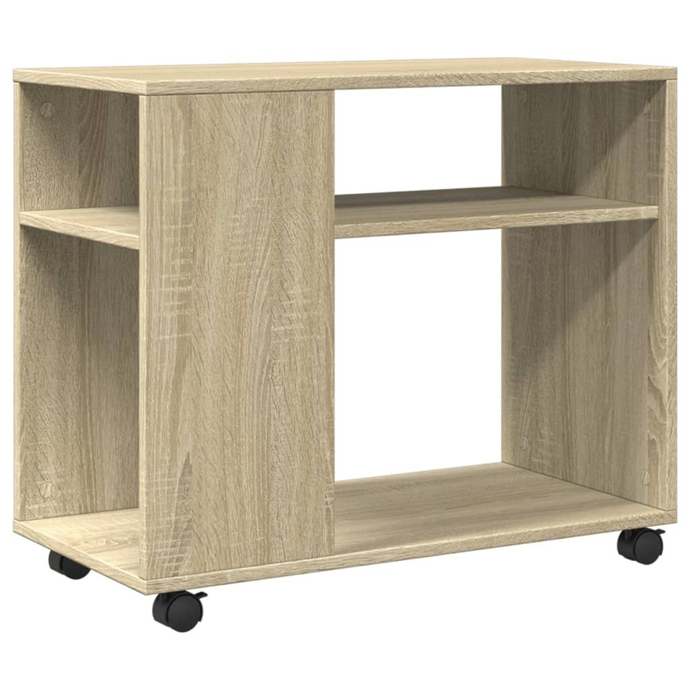 Table d'appoint avec roues chêne sonoma bois d'ingénierie