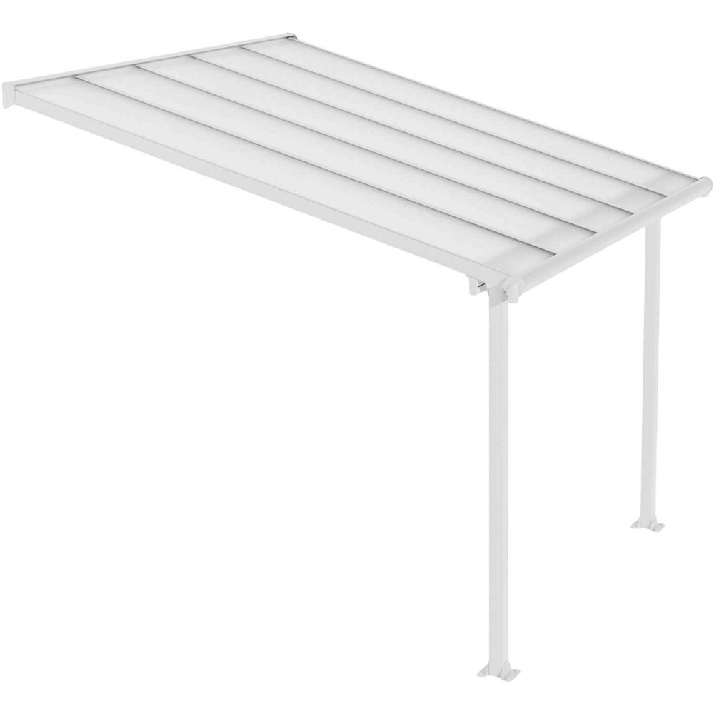 Pergola à adosser en aluminium blanc et polycarbonate olympia 3 x 3m
