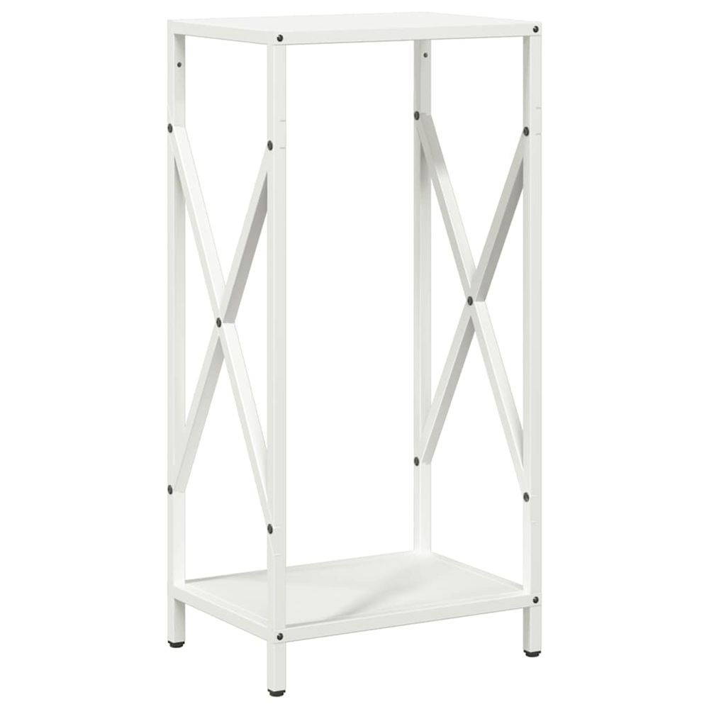 Portant de bois chauffage blanc 34x25x70 cm