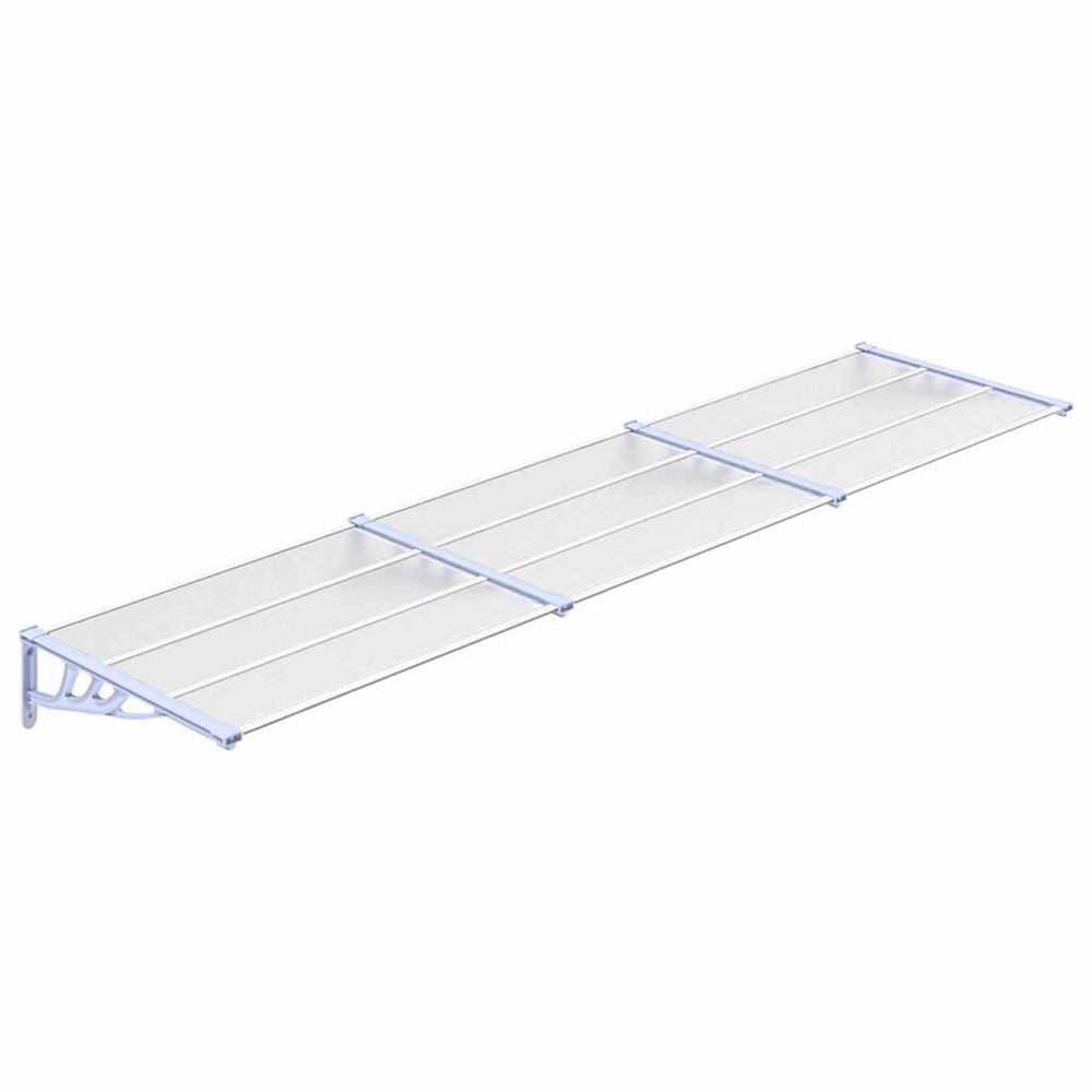 Auvent de porte gris et transparent 358,5x90 cm polycarbonate