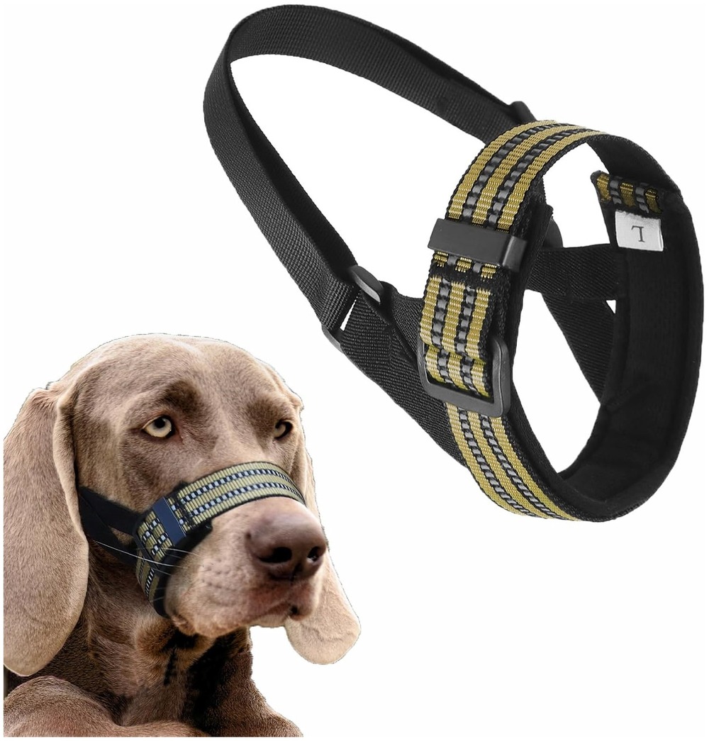Muselière confortable pour chien kaki taille m ajustable
