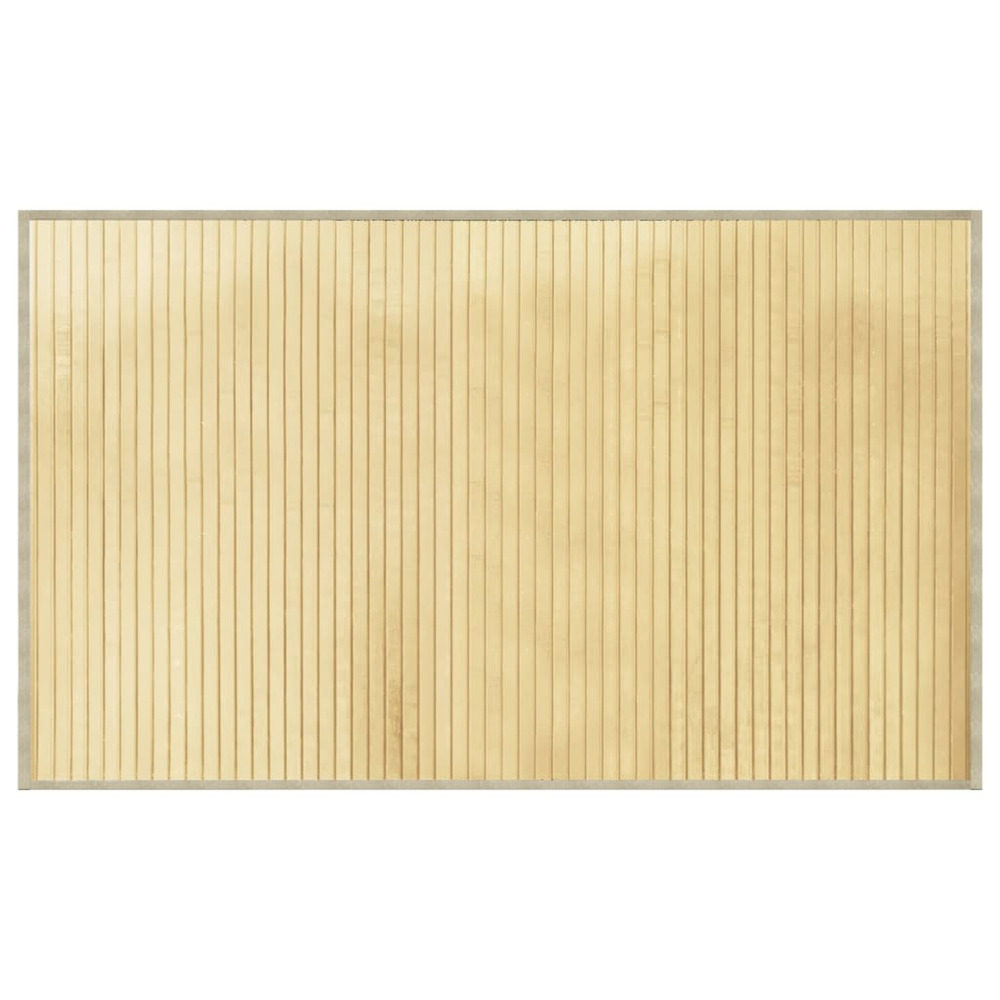 Tapis rectangulaire naturel clair 60x100 cm bambou
