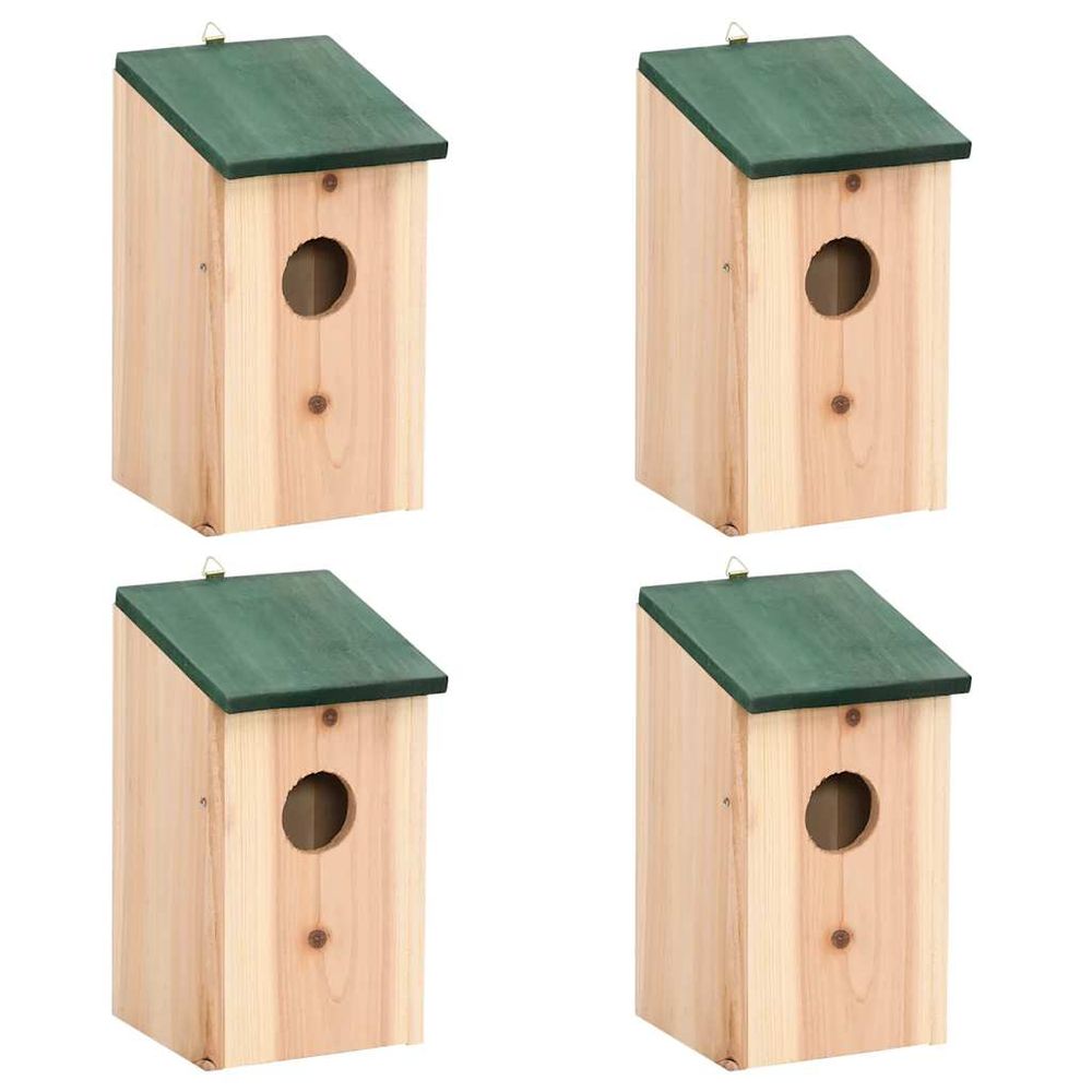 4 pcs nichoirs bois 12x12x22 cm