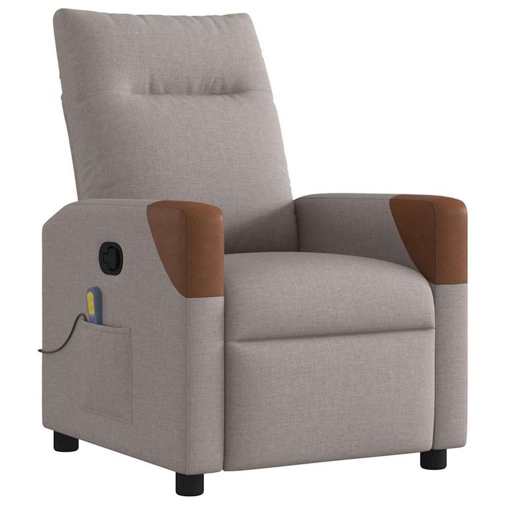 Fauteuil de massage inclinable taupe tissu