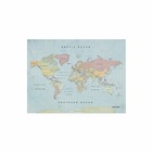 Carte du monde en liège - woody map aquarelle new classic / 60 x 45 cm / sans cadre