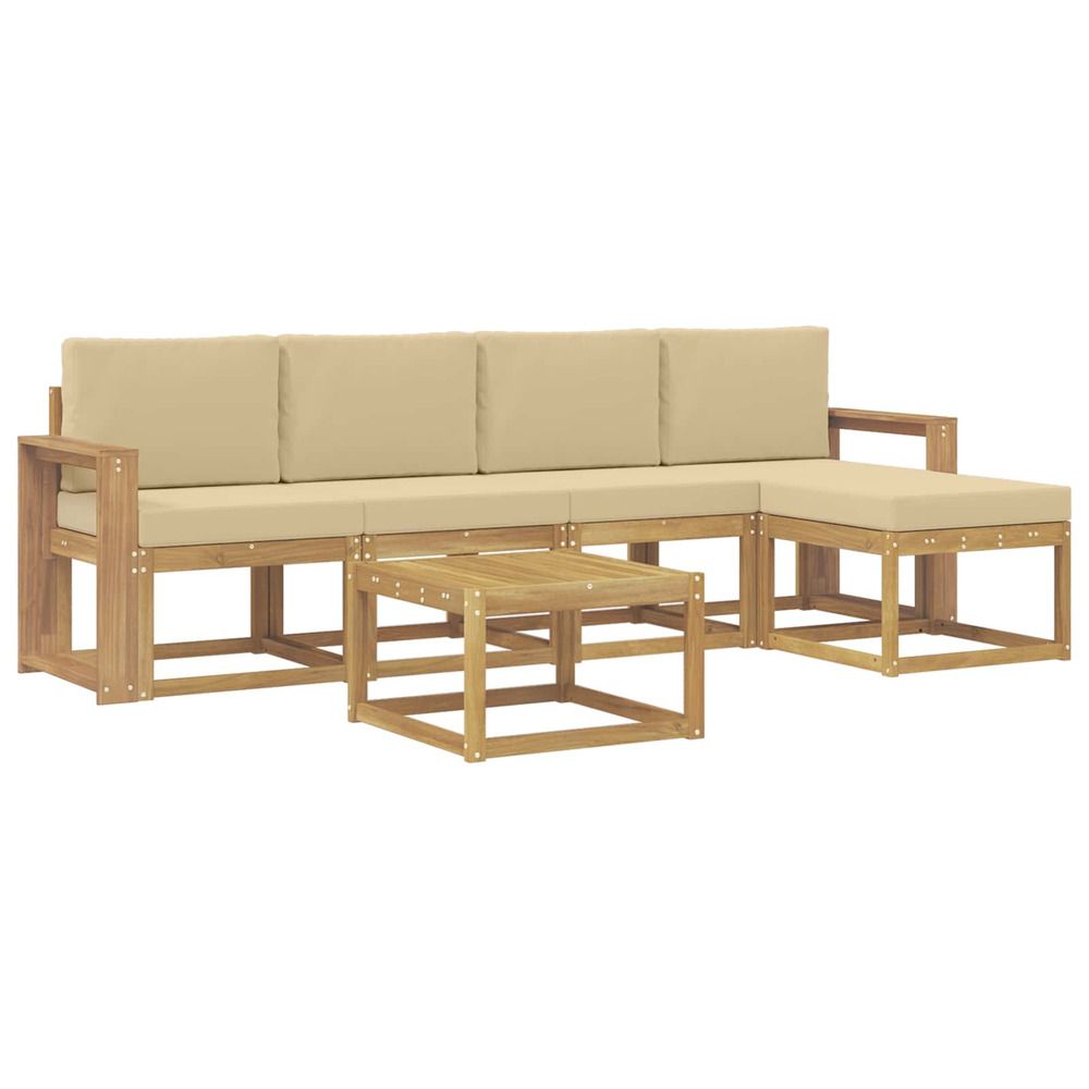 Ensemble de canapés d'extérieur 6 pc blanc et beige