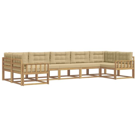 Ensemble de canapés d'extérieur 7 pc blanc et beige