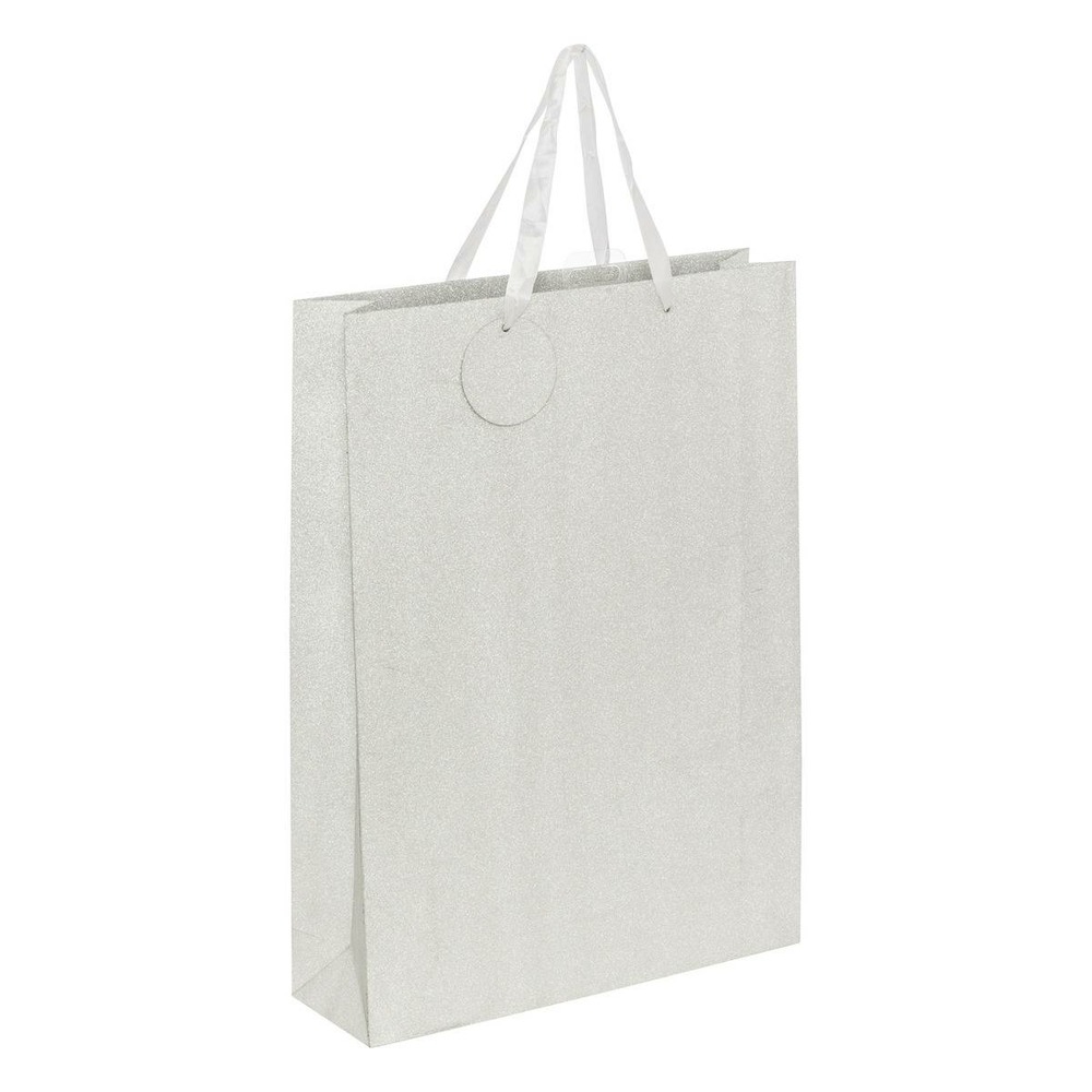 Sac cadeau paillettes grande taille argent