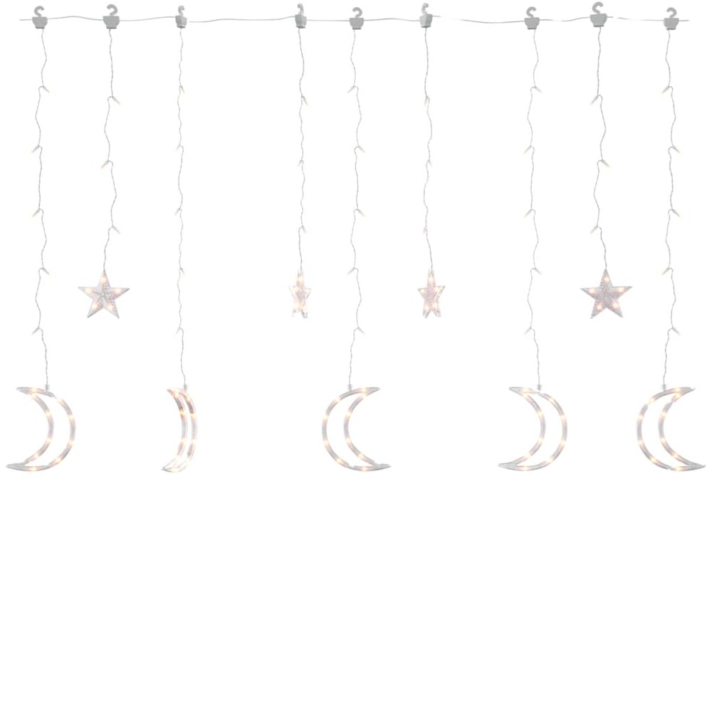 Guirlande lumineuse étoile et lune avec télécommande 138 led