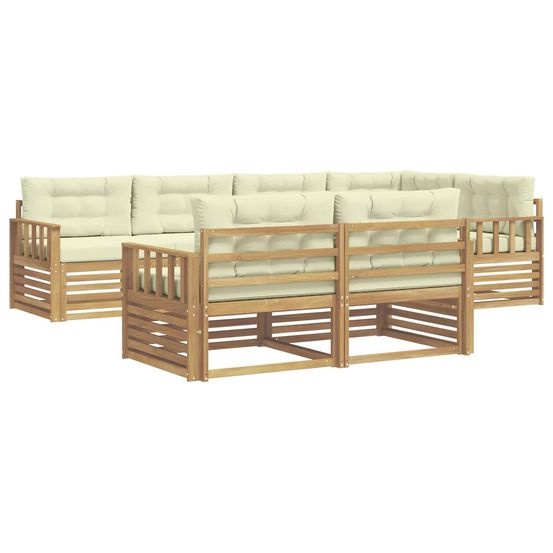 Ensemble de canapés d'extérieur 7 pc blanc et crème polyester