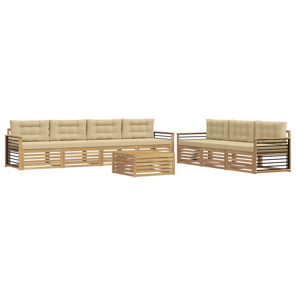Ensemble de canapés d'extérieur 8 pc blanc et beige polyester
