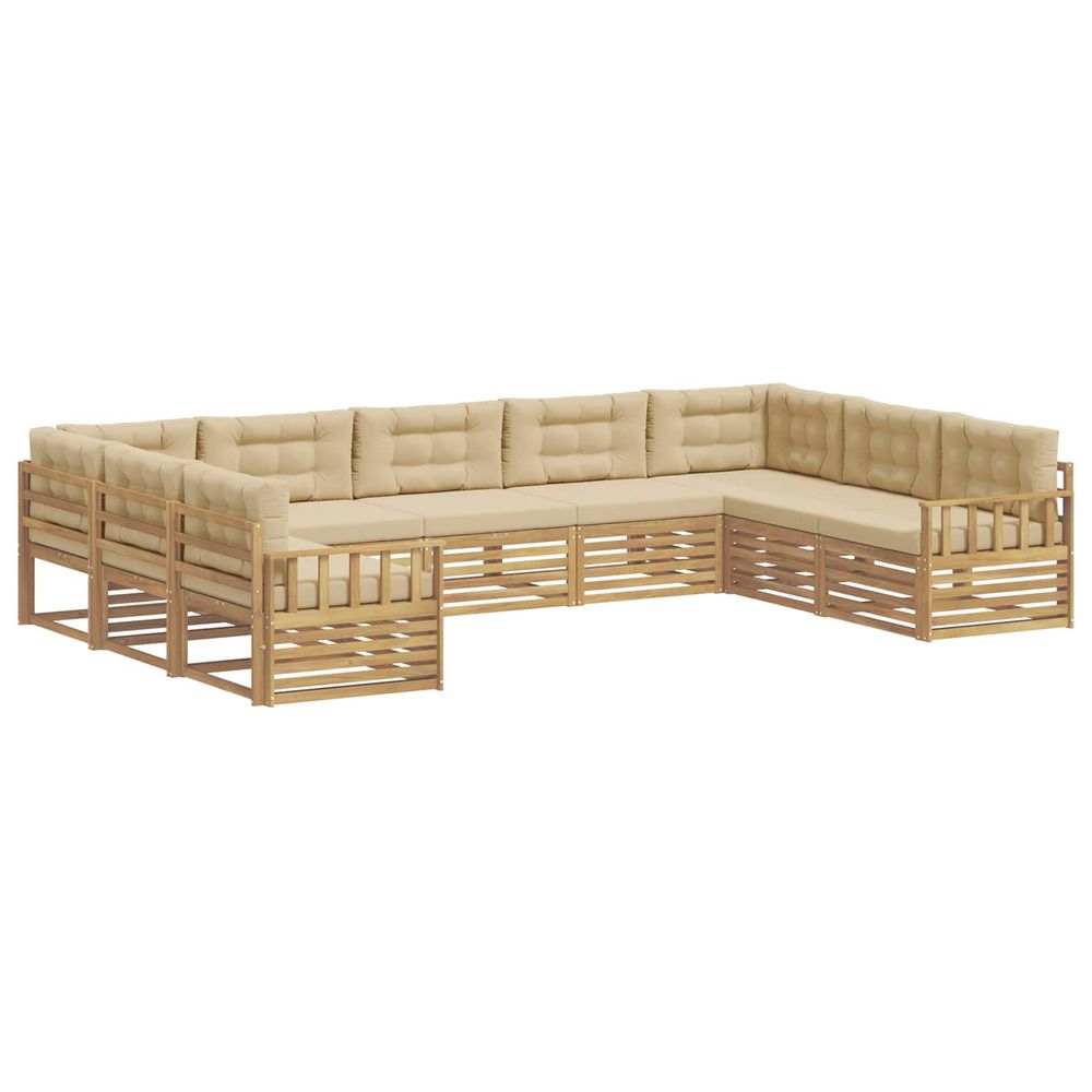 Ensemble de canapés d'extérieur 9 pc blanc et beige
