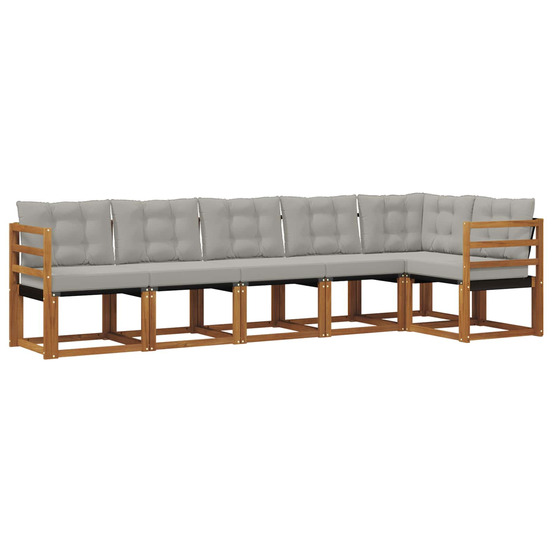 Ensemble de canapés d'extérieur 6 pcs gris naturel et clair