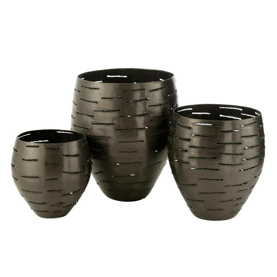 Lot de 3 photophores en métal