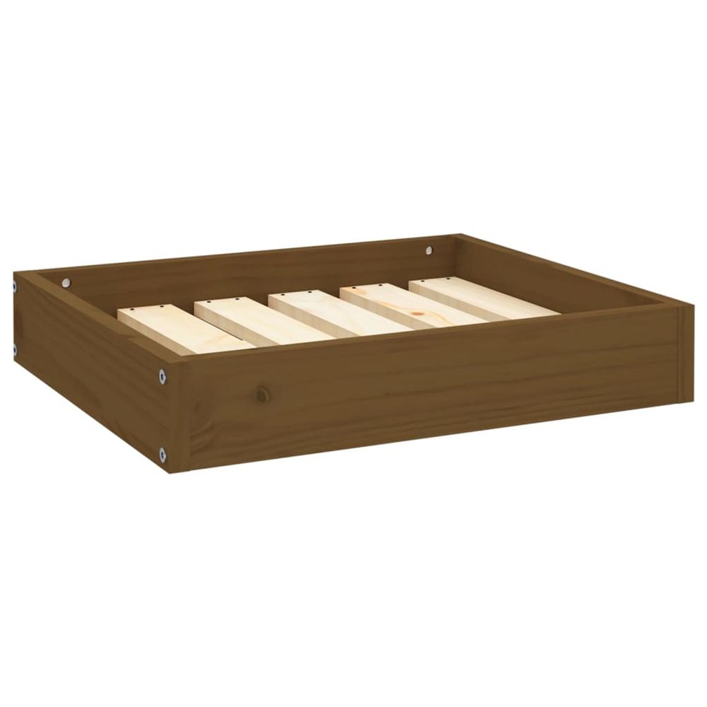 Lit pour chien marron miel 51,5x44x9 cm bois de pin solide
