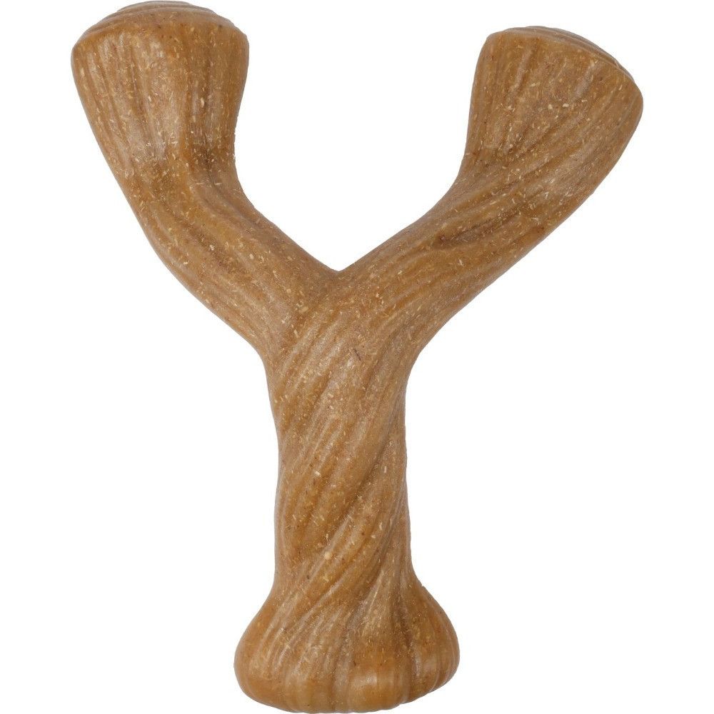 Jouet à mâcher pour chien forme y goût bœuf nyl'o wood flamingo - taille l,