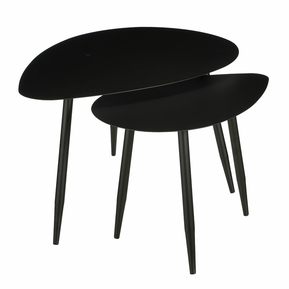 Mica decorations quinty table d'appoint - lot de 2 - noir