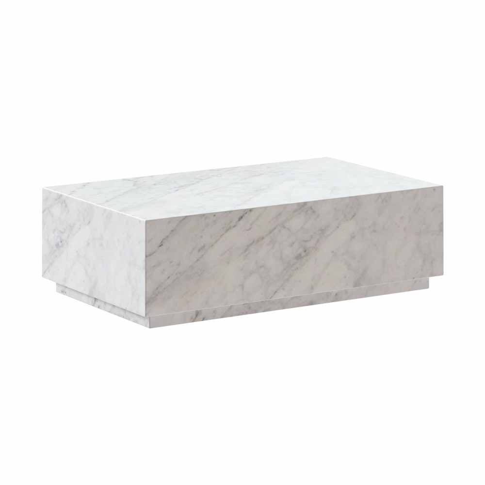 Izaé-table basse rectangulaire en marbre blanc