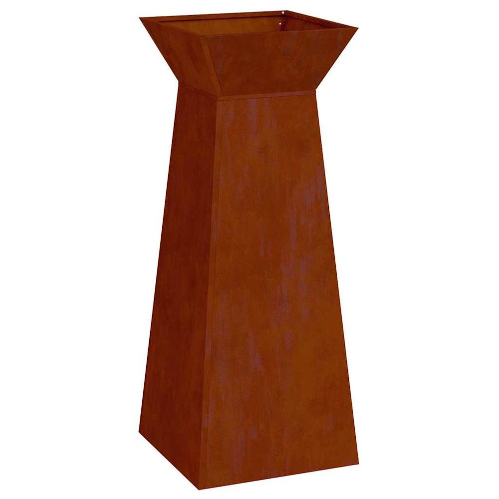 Jardinière à pilier rouillé 40 x 40 x 100 cm acier patiné
