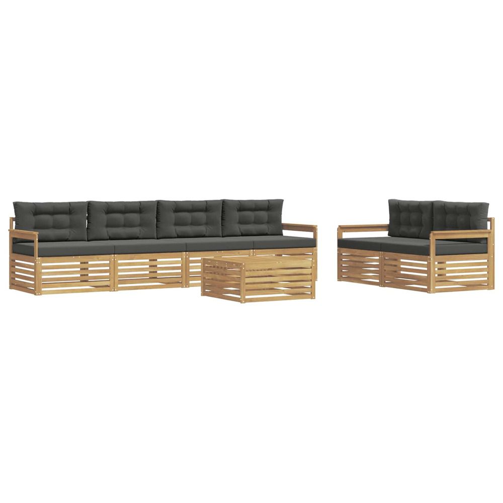 Ensemble de canapés d'extérieur 7 pc blanc et anthracite