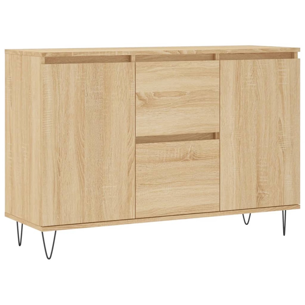 Buffet bahut commode armoire meuble de rangement organisateur cuisine salle de séjour salon sonoma 104 x 35 x 70 cm bois d'in