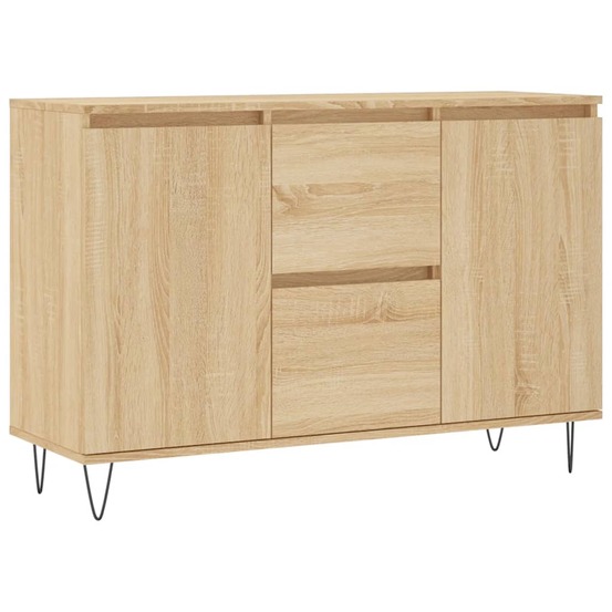 Buffet bahut commode armoire meuble de rangement organisateur cuisine salle de séjour salon sonoma 104 x 35 x 70 cm bois d'in