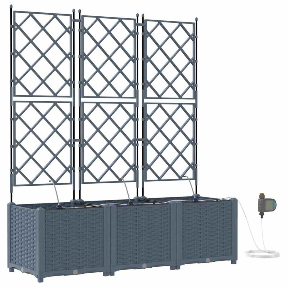 Cache-pot de jardin 3 pc gris clair 120 x 40 x 142 cm pp