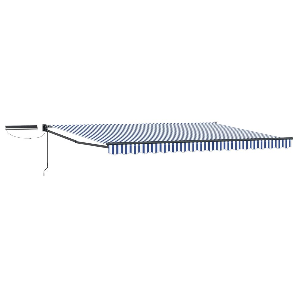 Auvent rétractable électrique bleu, blanc, anthracite 4 × 3 m
