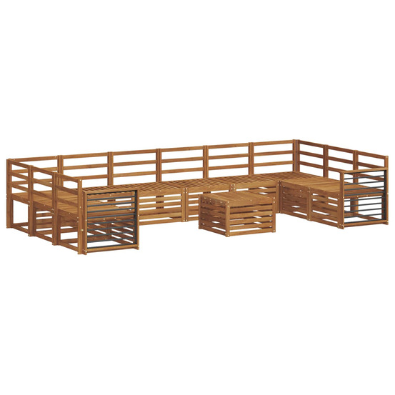 Ensembles de canapés 11 pcs naturel bois d'acacia massif