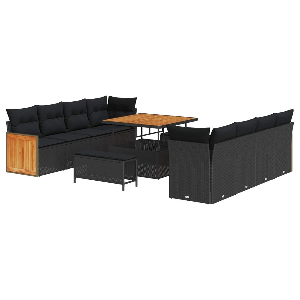 Ensemble de canapé de jardin 11 pc 11-nombre de places noir