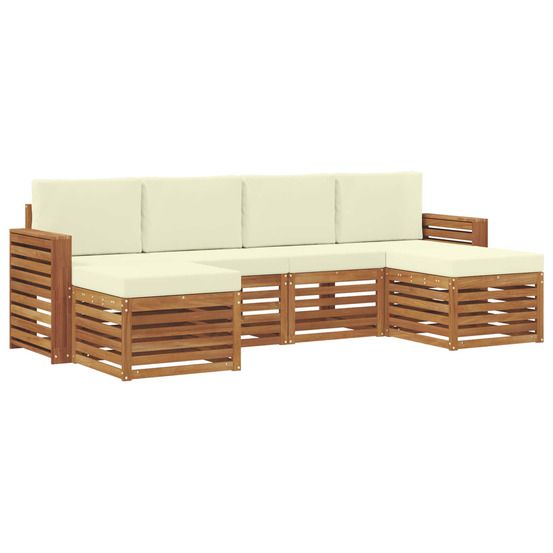 Ensemble de canapés d'extérieur 6 pc naturel et crème