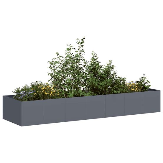 Potager surélevé xxl acier pour jardin terrasse anthracite 280x80x40 cm
