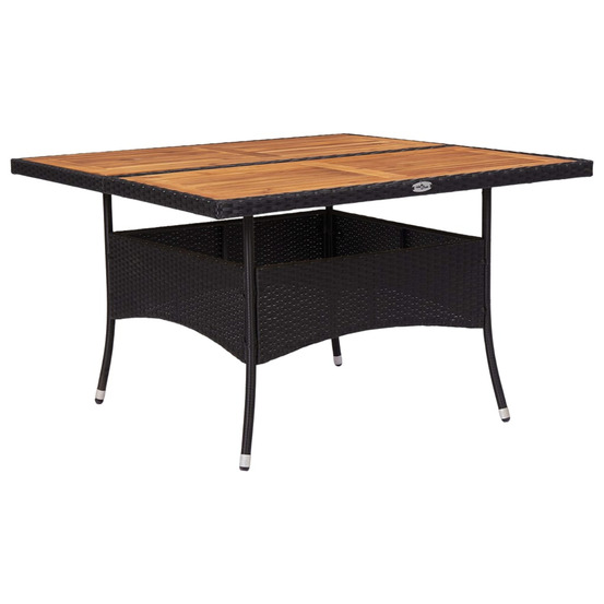 vidaXL Table d'extérieur Noir Résine tressée