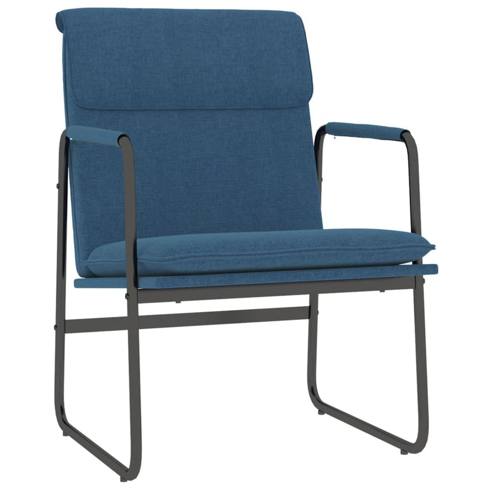 Chaise longue bleu 55x64x80 cm tissu bain de soleil