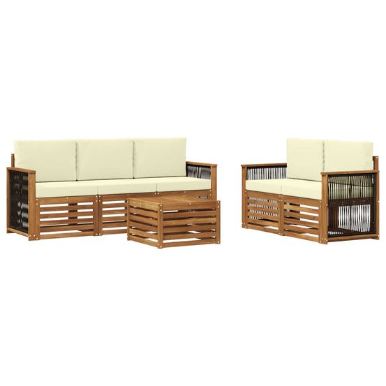 Ensemble de canapés d'extérieur 6 pc naturel et crème