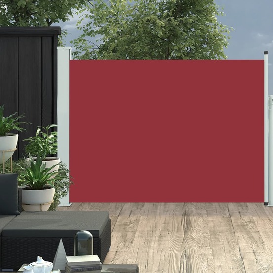 Auvent latéral rétractable de patio 120x500 cm rouge