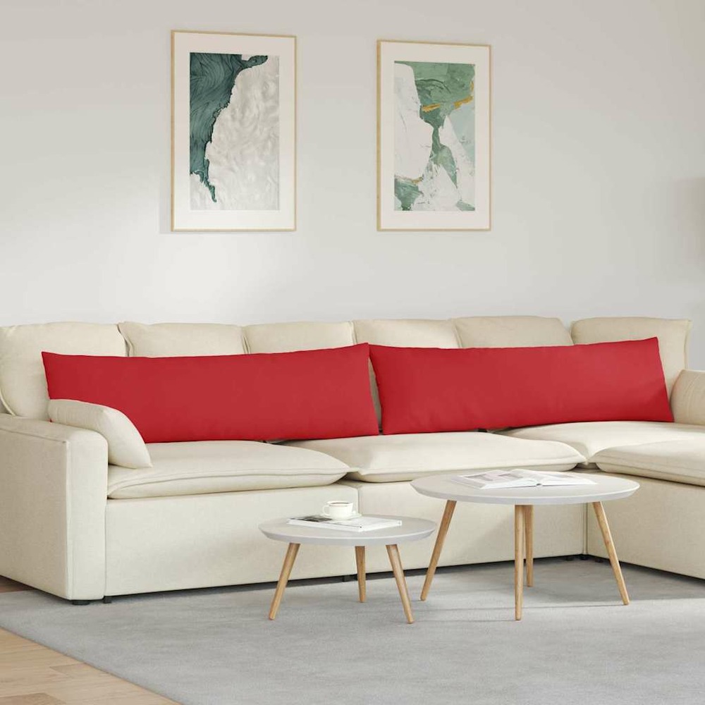Coussins de canapé 2 pcs rouge 145 x 40 cm tissu