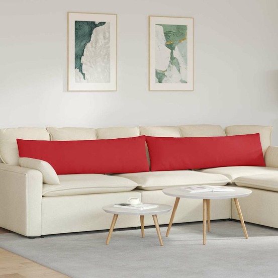 Coussins de canapé 2 pcs rouge 145 x 40 cm tissu