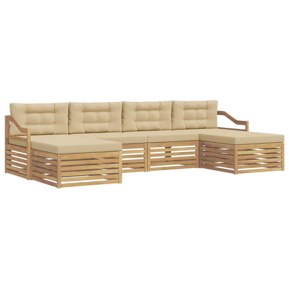 Ensemble de canapés d'extérieur 6 pc blanc et beige