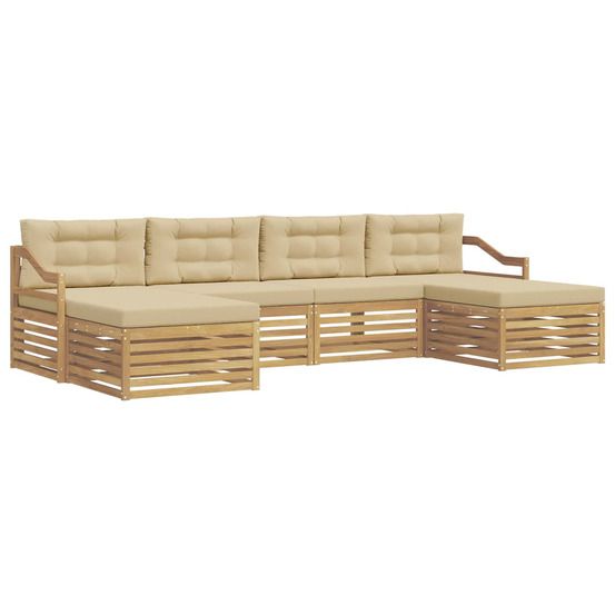Ensemble de canapés d'extérieur 6 pc blanc et beige