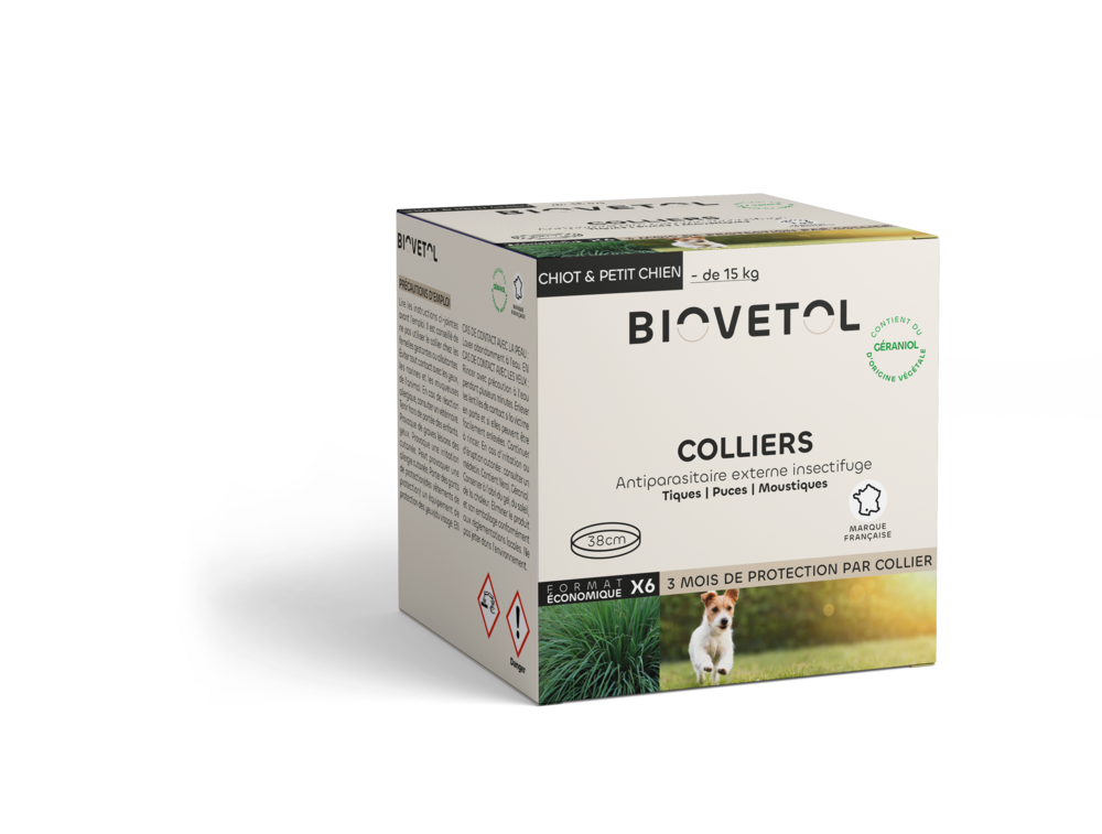 Collier anti puces petit chien-antiparasitaire-origine végétale -6 colliers