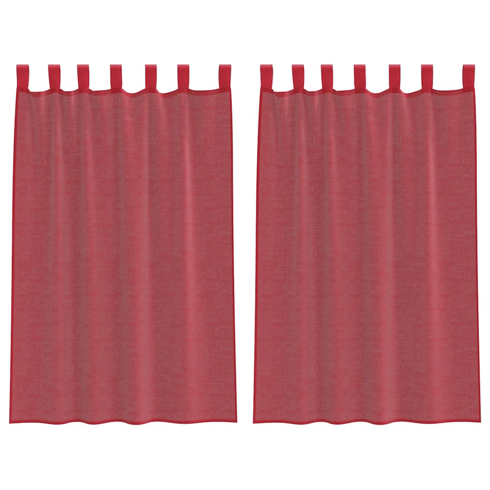 Rideaux en voile avec passe-tringles 2 pcs rouge bordeaux