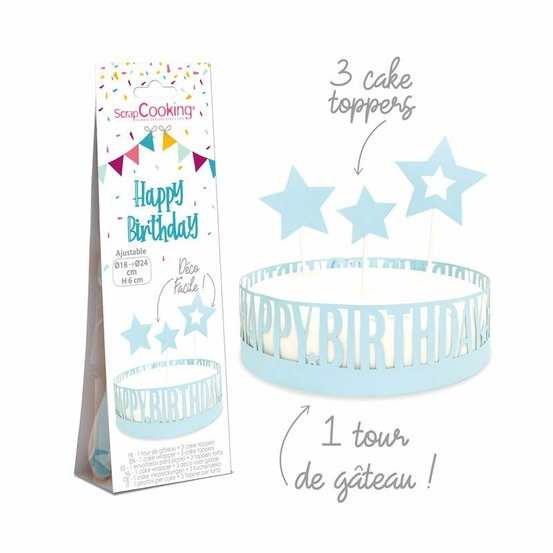 Décoration gâteau happy birthday en papier