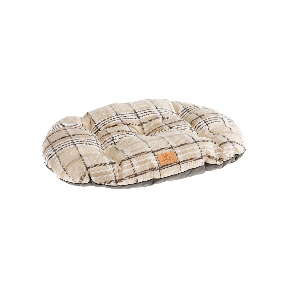 Coussin rembourré pour chiens et chats scott 78/8, double-face, écossais, velours doux, lavable, marron