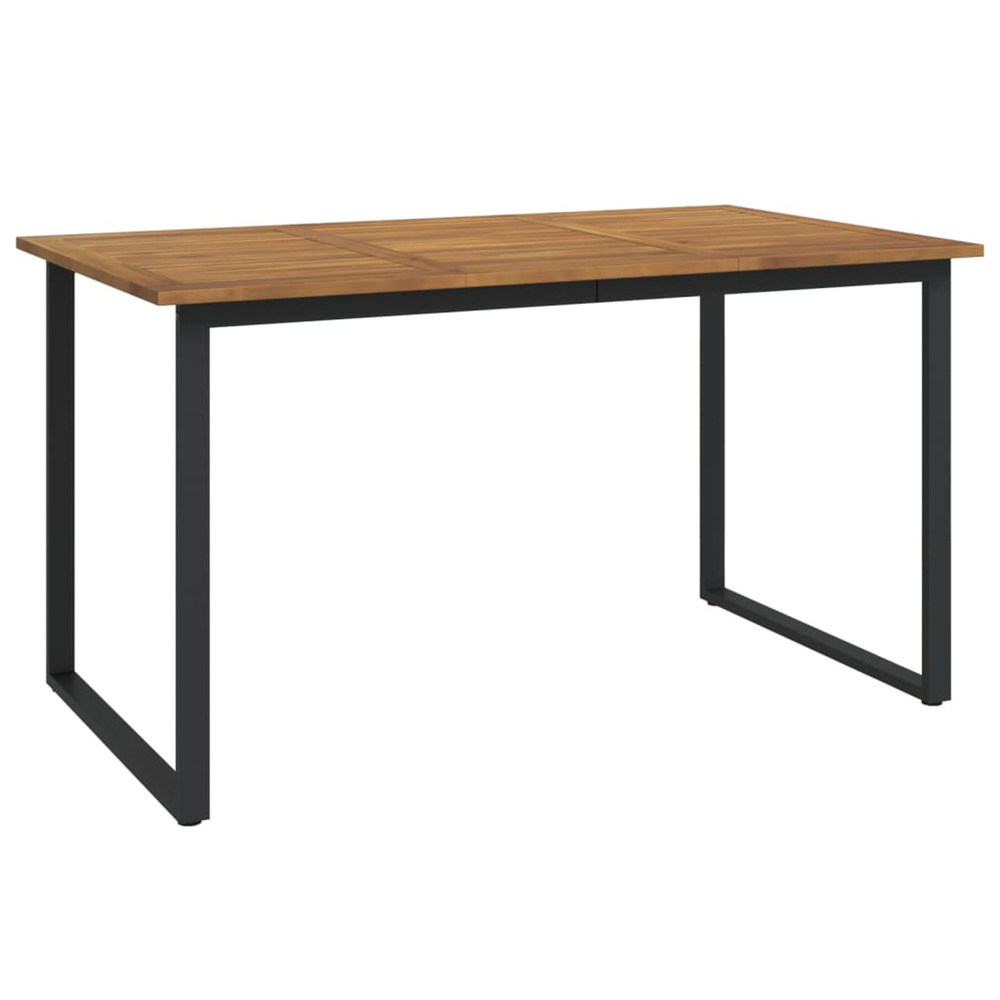 Table de jardin et pieds en forme de u 140x80x75 cm bois acacia