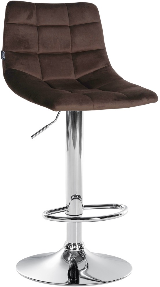 Tabouret de bar jerry velours chrome