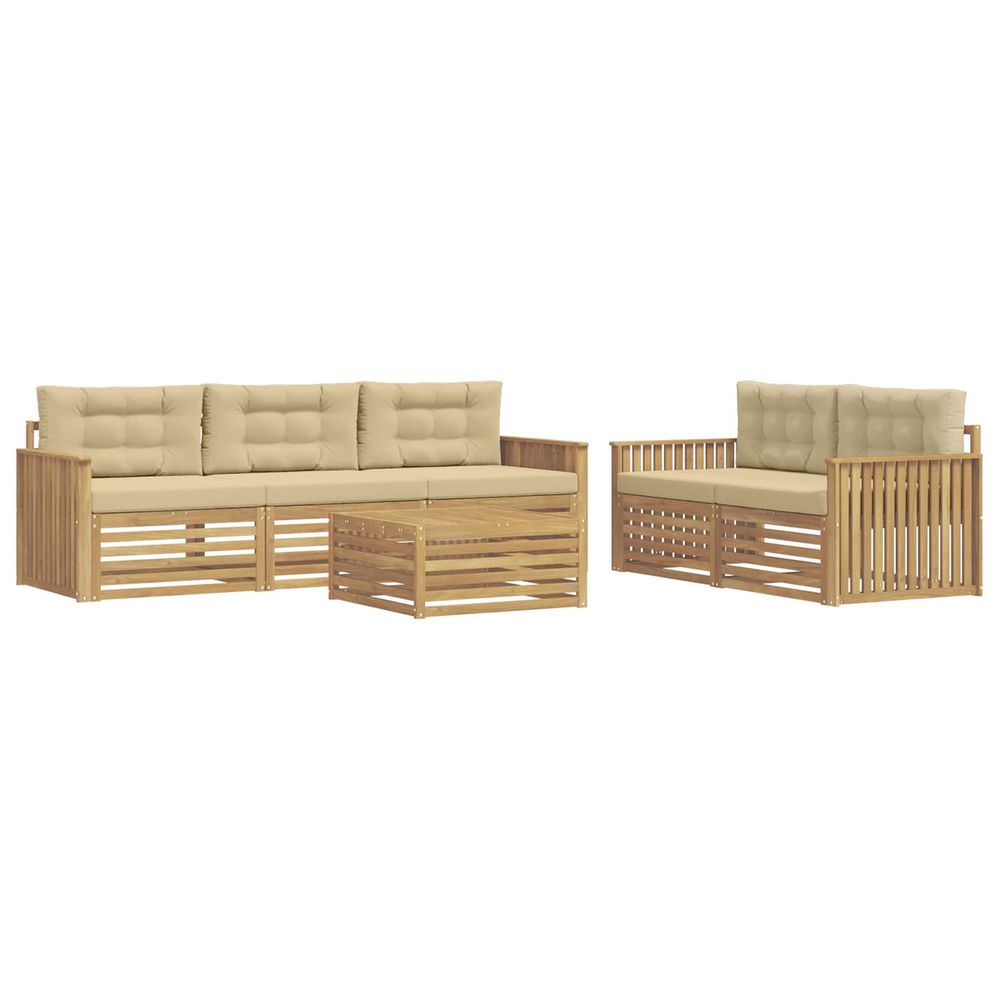 Ensemble de canapés d'extérieur 6 pc blanc et beige